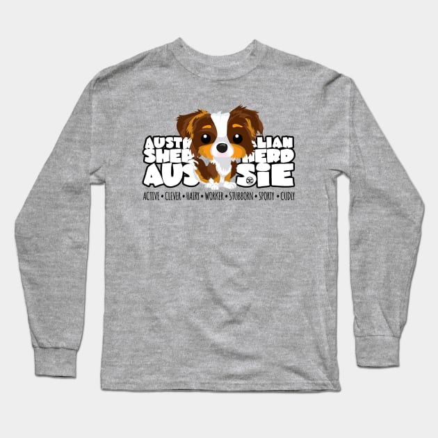 DGBigHeads - Aussie Brown Trico Long Sleeve T-Shirt by DoggyGraphics